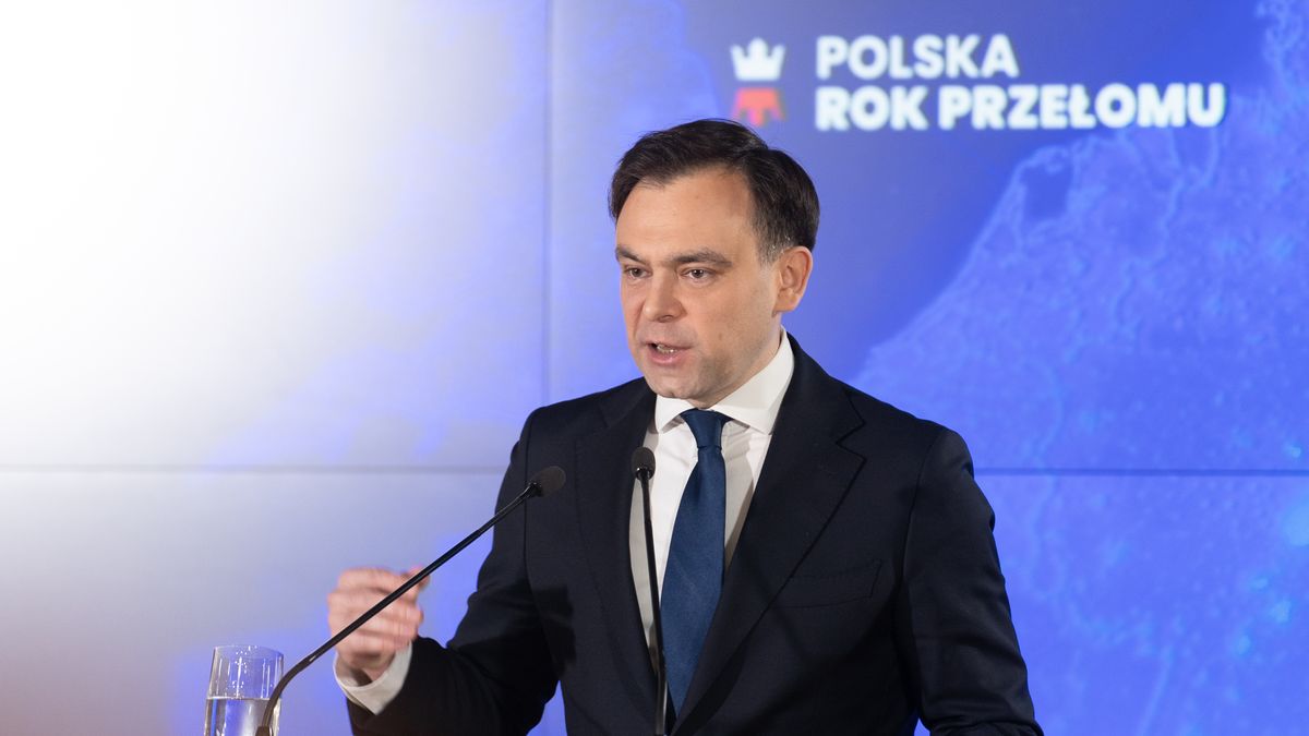 WARSAW, POLAND - 2025/02/10: Polish Finance Minister Andrzej Domanski delivers a speech during an event 'Poland - The year of breakthrough' at the Warsaw Stock Exchange in Warsaw. Polish Prime Minister Donald Tusk, speaking at the "Poland: Year of Change" conference, announced that investments in 2025 are projected to exceed 650 billion PLN. He highlighted plans to triple port cargo handling by 2030 and revealed ongoing negotiations with Google and Microsoft for investments in Poland. The conference emphasized economic growth, digitalization, and foreign investment as government priorities. (Photo by Marek Antoni Iwanczuk/SOPA Images/LightRocket via Getty Images)