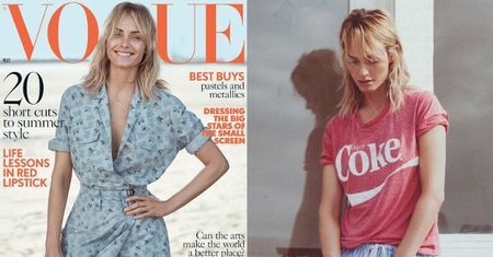 Amber Valletta bez stanika w brytyjskim "Vogue'u"