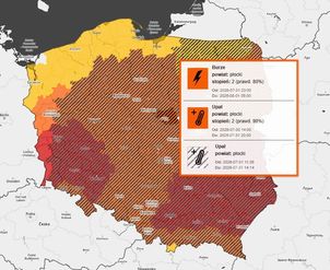 IMGW ostrzega mieszkańców Płocka. W nocy możliwe burze, ulewy i wiatr do 100 km/h