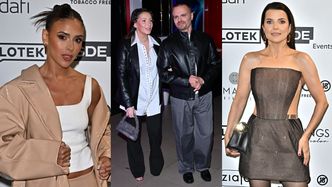 Celebryci oblegają ściankę: opalona Klaudia Halejcio, odkryte ramiona Joanny Jabłczyńskiej i Marcin Hakiel z Dominiką