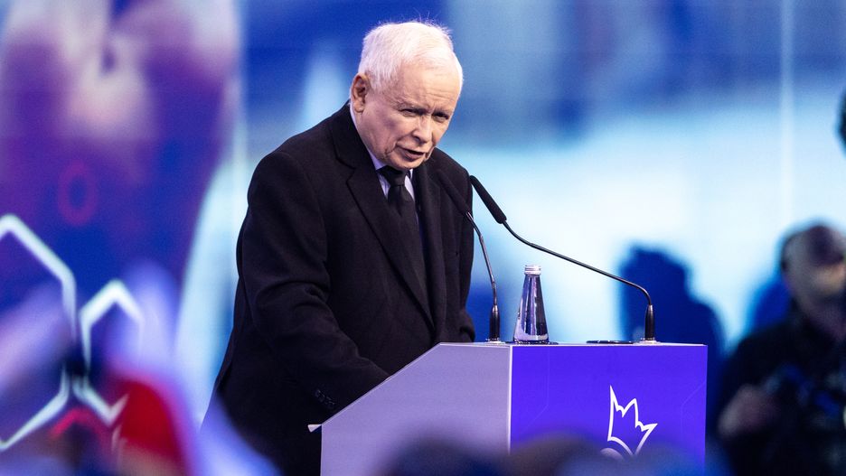 Jaroslaw Kaczynski  leader of ruling party Law and Justice during program convention in Warsaw, Poland, on May 13, 2023
NO SALES POLAND (Photo by Andrzej Iwanczuk/NurPhoto via Getty Images)