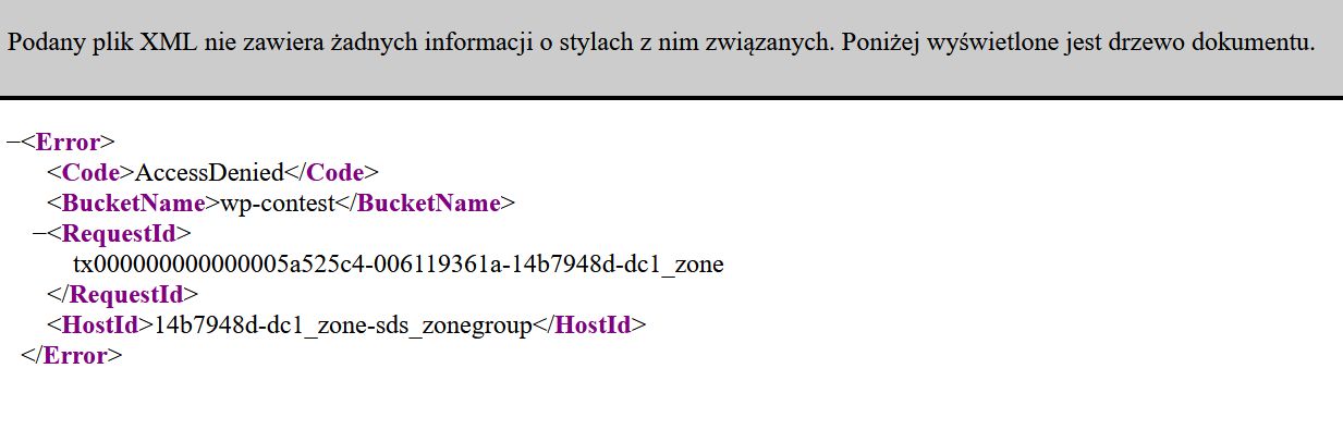 Po wejściu w Profil Zaufany wyskakuje następujący błąd strony