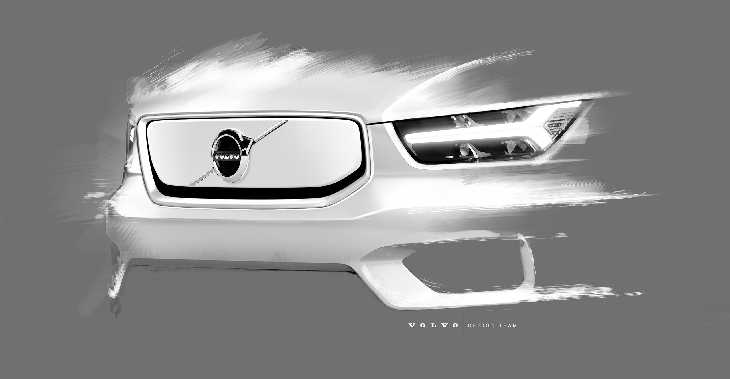 Szkic elektrycznego Volvo XC40