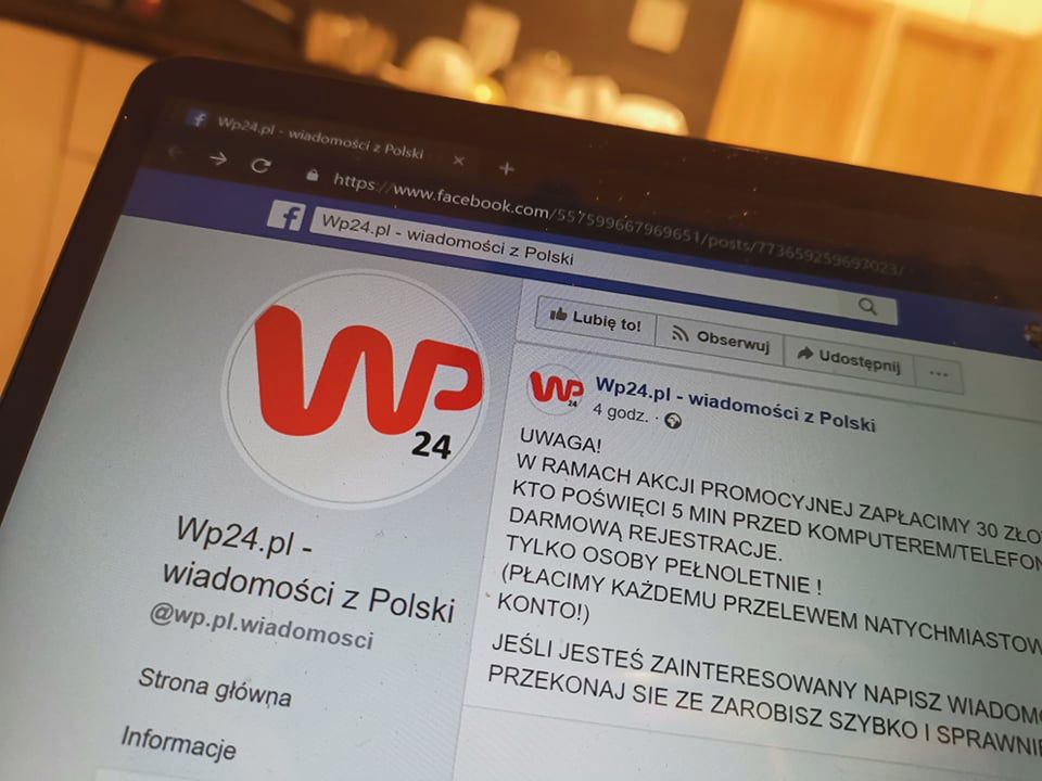 Uwaga! Oszuści podszywają się pod Wirtualną Polskę, obiecują łatwy zysk