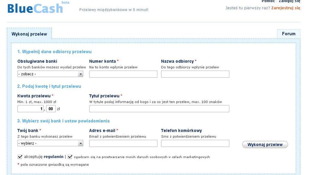 Błyskawiczne przelewy od BlueCash 1