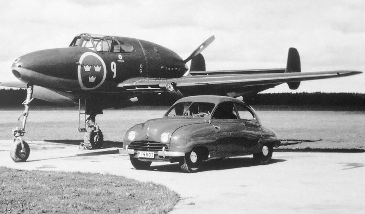 Saab 21 i samochód Saab 92