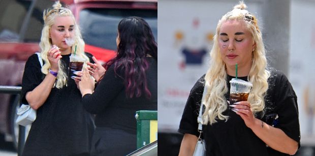 Amanda Bynes puszcza dymka i sączy słodki napój na ulicach Los Angeles. Wygląda na szczęśliwą? (ZDJĘCIA)