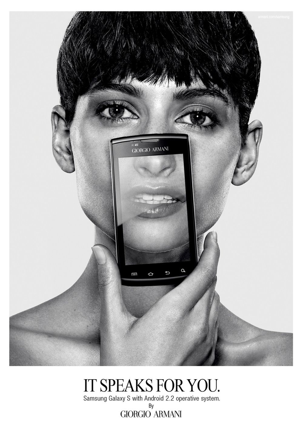 Suzanne Diaz w kampanii Samsunga Galaxy S Armani