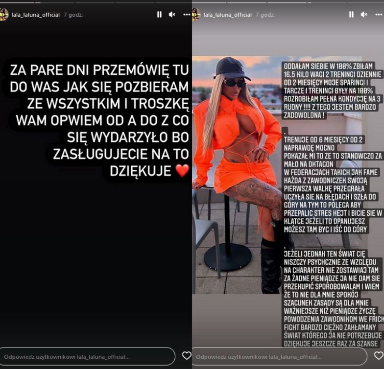 Laluna Unique zabiera głos po Fame MMA