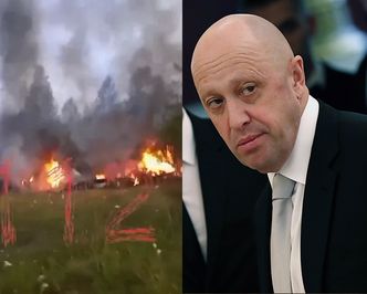 Jest film z katastrofy samolotu w Rosji. Na liście pasażerów był Jewgienij Prigożyn