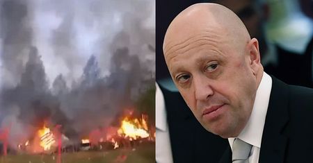 Jest film z katastrofy samolotu w Rosji. Na liście pasażerów był Jewgienij Prigożyn