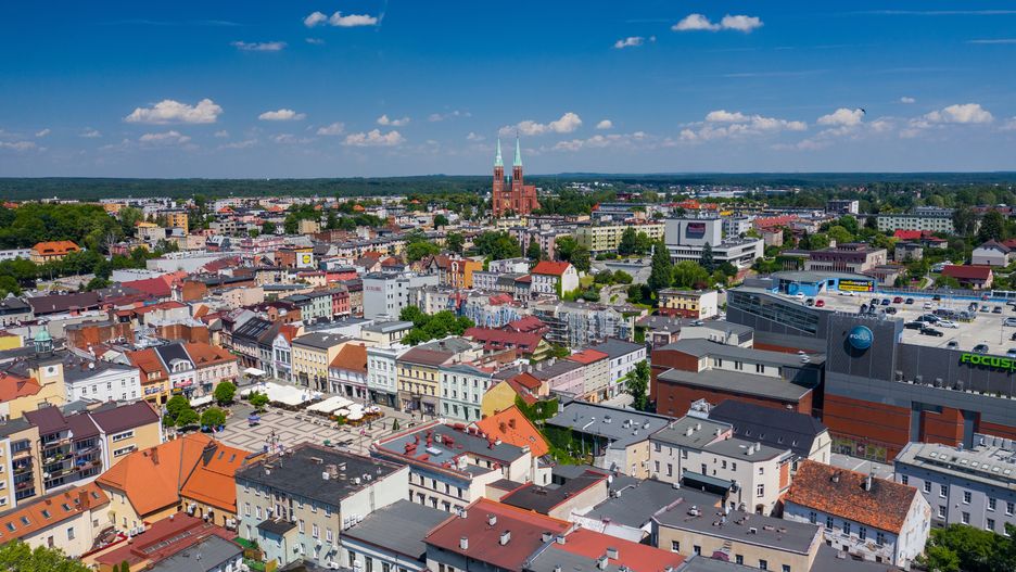 Panorama Rybnika, widok z lotu ptaka