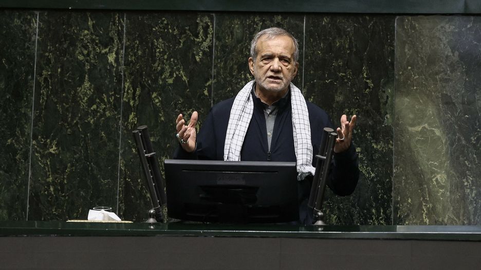 Temporary
TEHRAN, IRAN - JUNE 16: (----EDITORIAL USE ONLY - MANDATORY CREDIT - 'IRANIAN PRESIDENCY / HANDOUT' - NO MARKETING NO ADVERTISING CAMPAIGNS - DISTRIBUTED AS A SERVICE TO CLIENTS----) Iranian President Masoud Pezeshkian makes a speech during a session held at the Islamic Consultative Assembly in Tehran, Iran on June 16, 2025. Iranian Presidency / Anadolu/ABACAPRESS.COM
AA/ABACA