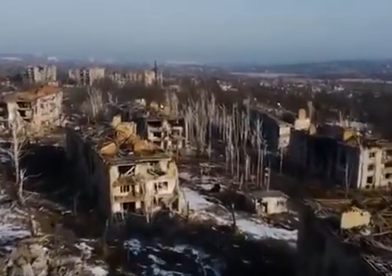 Porażające nagranie z lotu ptaka. Tak wygląda ukraińskie miasto