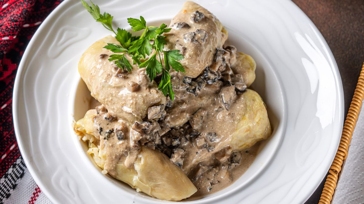 Gołąbki na wigilię z sosem grzybowym