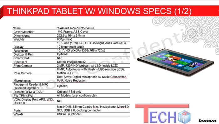 Biznesowy Lenovo ThinkPad Tablet 2 z Windowsem 8 2