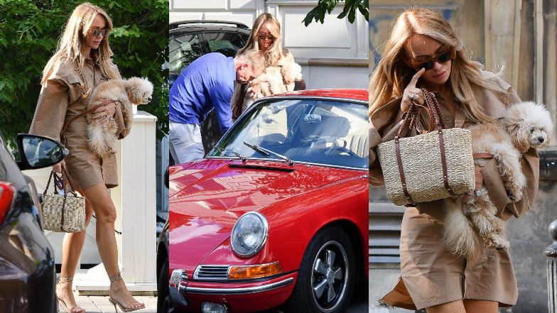 Stylowa Joanna Przetakiewicz i szarmancki Rinke Rooyens wybrali się na przejażdżkę zabytkowym Porsche 912 (ZDJĘCIA)