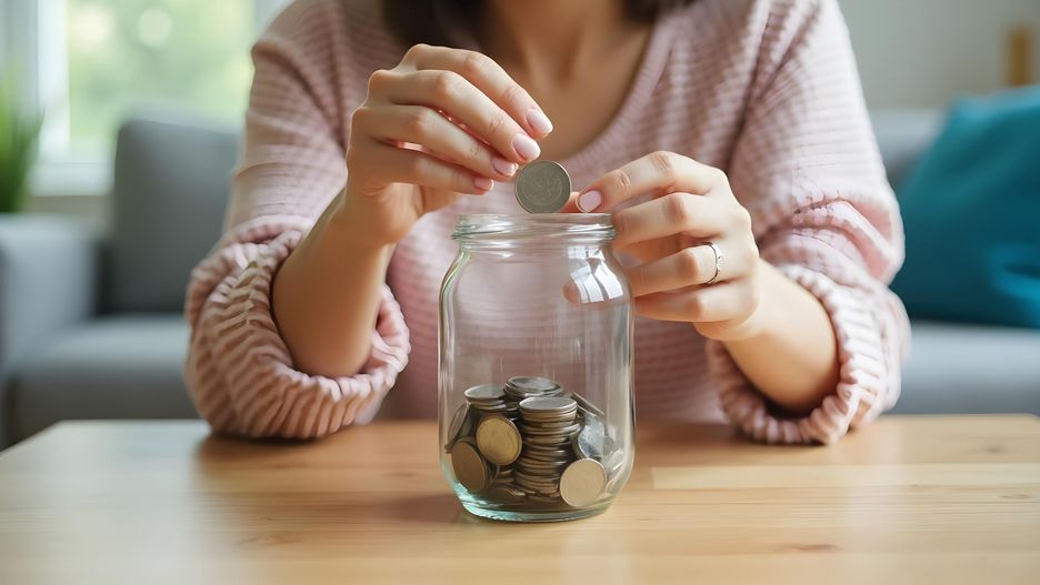 Young woman putting coins in glass jar, saving money for future goals
A Young woman putting coins in glass jar, saving money for future goals
woman,coins,glass jar,saving,money,finance,investment,home,indoor,lifestyle,hands,table,casual,savings,currency,economy,personal finance,budgeting,financial planning,wealth,growth,transparent,close-up,focus,jar,coins collection,financial goals,young adult,modern,cozy,living room,home decor,minimalist,organized,savings plan,future,prosperity,habit,responsibility,motivation, woman, coins, glass jar, saving, money, finance, investment, home, indoor, lifestyle, hands, table, casual, savings, currency, economy, personal finance, budgeting, financial planning, wealth, growth, transparent, close-up, focus, jar, coins collection, financial goals, young adult, modern, cozy, living room, home decor, minimalist, organized, savings plan, future, prosperity, habit, responsibility, motivation