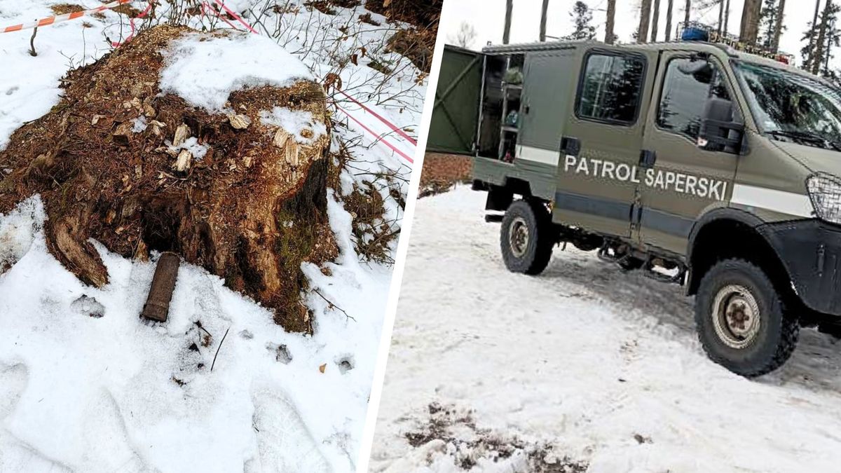 niewybuch, odkrycie, policja, las Niebezpieczne odkrycie pod Tarnowem. Na miejsce wezwano służby