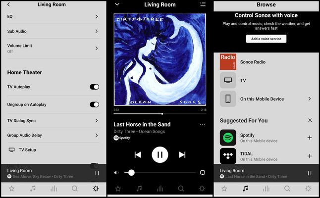 Aplikacja Sonos S2 do kontrolowania soundbara i systemu Sonos