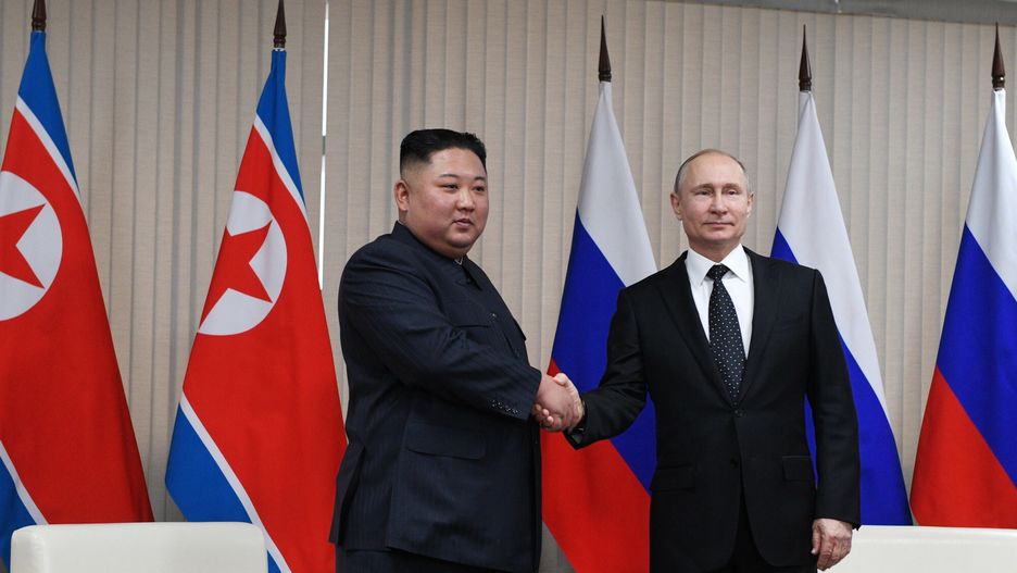 Przywódca Korei Północnej Kim Dzong Un i prezydent Rosji Władimir Putin