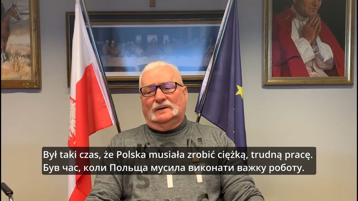 Lech Wałęsa w odezwie do Ukraińców opublikowanej z ukraińskimi napisami. "Na mnie w tej walce możecie liczyć" 