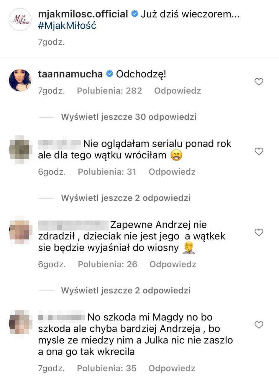 Komentarze fanów "M jak Miłość"