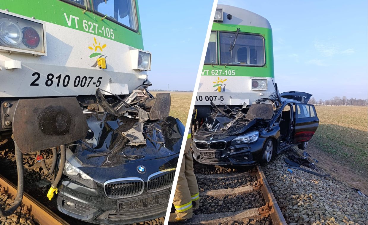 Wypadek na przejeździe kolejowym w Ogorzelicach