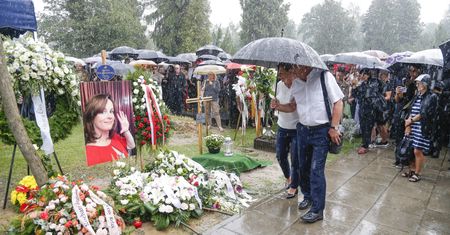 Edyta Bartosiewicz na pogrzebie. Pokazała ulewę podczas przemowy siostry Kołaczkowskiej