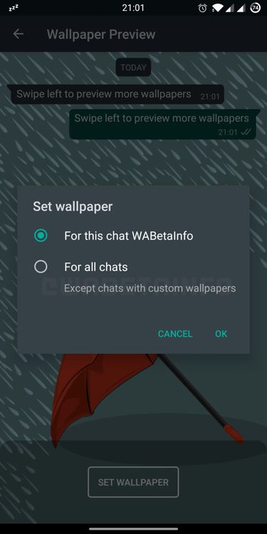 Nowe ustawienia tapety, fot. WABetaInfo