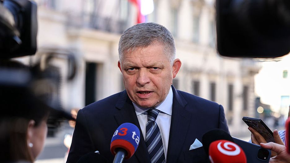 Slovak Prime Minister Robert Fico in Rome
Robert Fico, Slovakia's prime minister, speaks to members of the media in Rome, Italy, on Tuesday, June 3, 2025. Fico has emerged as one of the EU's most vocal critics of sanctions against Russia, arguing they often harm Europe more. Photographer: Alessia Pierdomenico/Bloomberg via Getty Images
Bloomberg
emea, e.u., eu, european, rome, euro members, italian, government news, business news