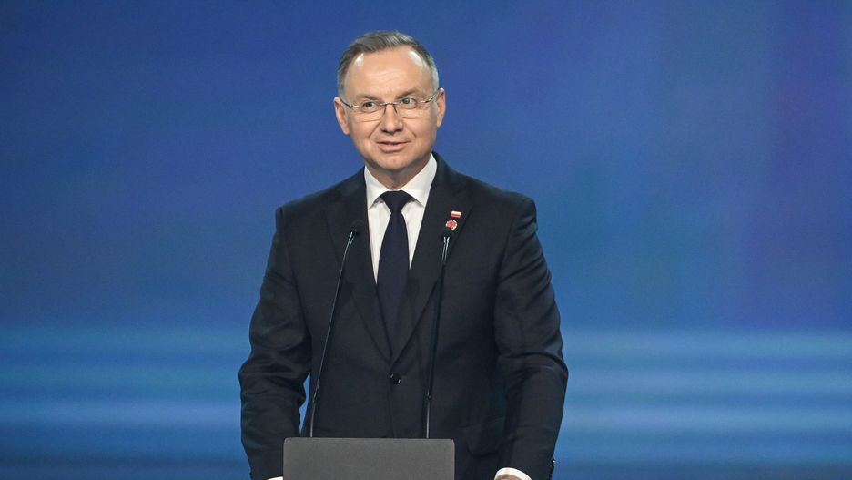 Wilno, Litwa, 09.02.2025. Prezydent Andrzej Duda podczas ceremonii przyłączenia się Litwy do europejskiej sieci Energetycznej, odbywającej się ph. "Baltic Energy Independence Day" w Wilnie, 9 bm. (sko) PAP/Marcin Obara