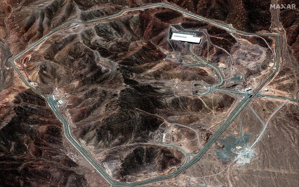 Fordo Facility Appears Undamaged After Regional Strikes
FORDO, IRAN -- JUNE 14, 2025: 05  Maxar satellite imagery overview of the Fordo enrichment facility located approximately 60 miles southwest of Tehran. No visible damage is observed. Please use: Satellite image (c) 2025 Maxar Technologies.
Maxar
image, maxar