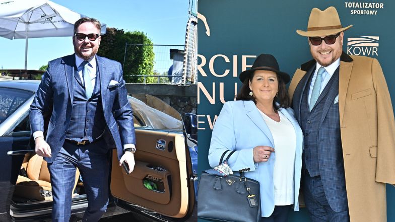 Lubomirski z żoną przyjechali na otwarcie sezonu na Służewcu