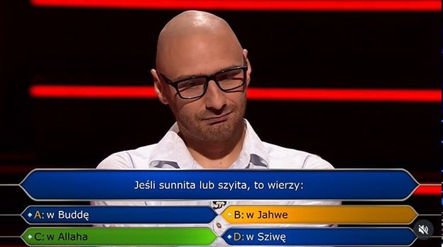 Pan Piotr przegrał w grze o milion w "Milionerach"
