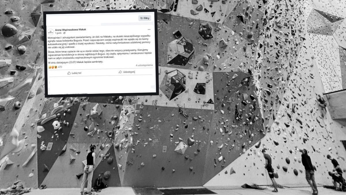 Tragiczny wypadek na ściance wspinaczkowej