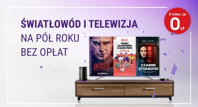 Internet i telewizja w Play pół roku za darmo