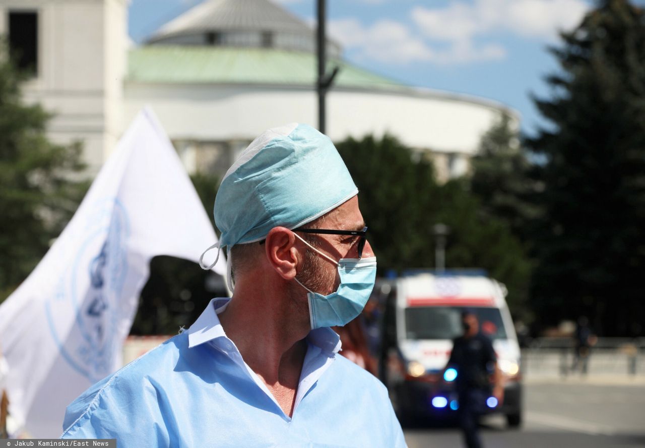 Protest medyków w Warszawie