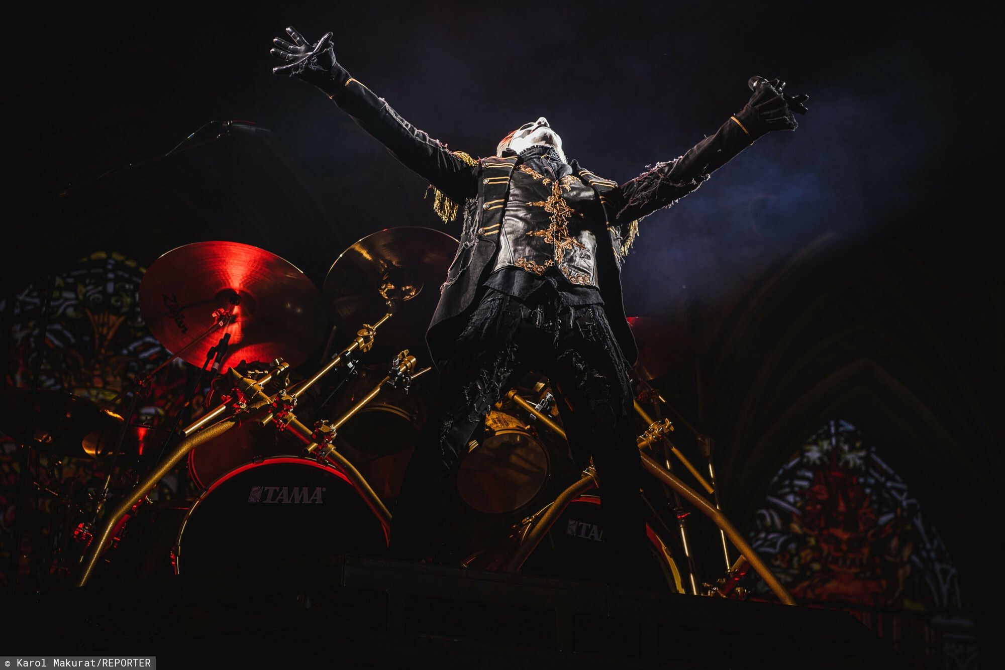 Lider zespołu Ghost Tobias Forge na Mystic Festivalu 2023 w Gdańsku