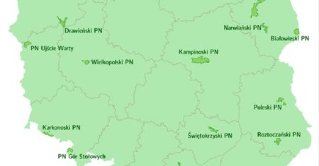 Parki Narodowe w Polsce. Odgadnij, jaki został zaznaczony na mapie