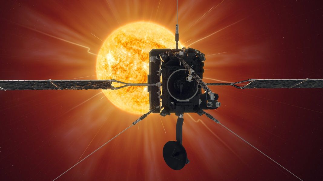 Wizualizacja sondy Solar Orbiter zbliżającej się do Słońca