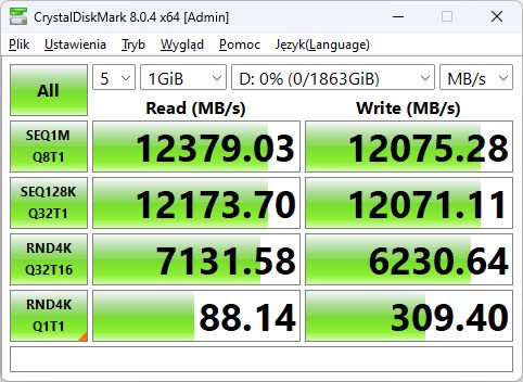 Goodram IRDM Pro Gen5 2TB - CrystalDiskMark AMD