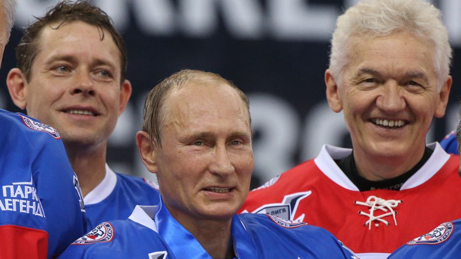 Vladimir Putin Plays Ice Hockey On His 63rd BirthdaySOCHI, RUSSIA - OCTOBER 07: (L-R): Former NHL player Pavel Bure, Russian President Vladimir Putin, businessman and billionaire Gennady Timchenko attend an ice hockey match of the Night Hockey League on October 7, 2015 in Sochi, Russia. Putin spends his 63-th birthday playing hockey with NHL stars. (Photo by Sasha Mordovets/Getty Images)Sasha Mordovets