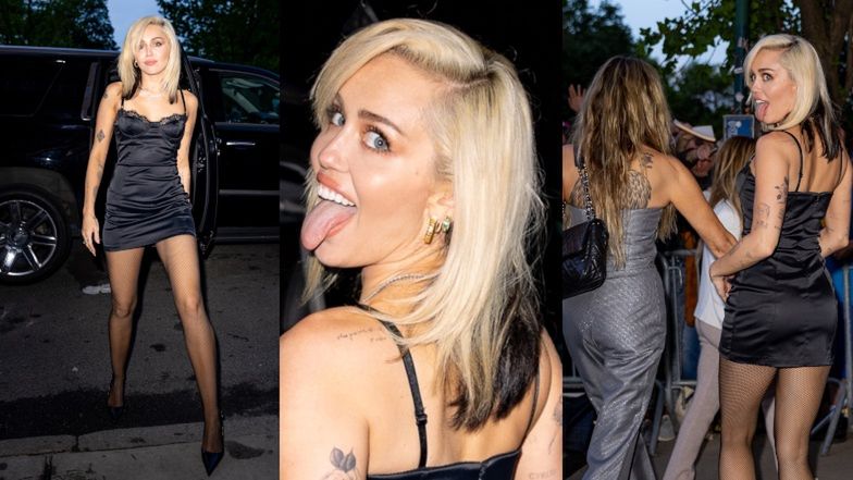 Miley Cyrus w sukience mini na kolacji z mamą 