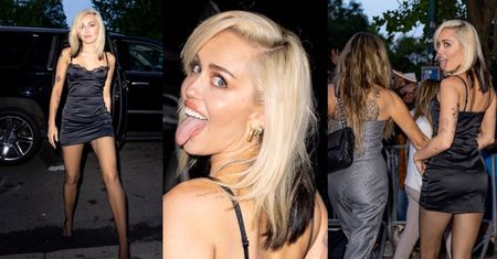 Miley Cyrus w zmysłowej mini SUSZY JĘZYK na kolacji z rozwodzącą się mamą (ZDJĘCIA)