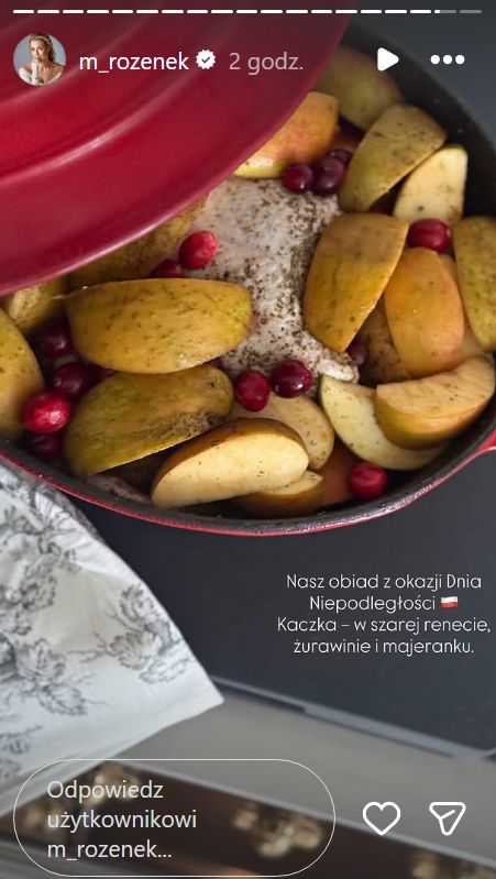 Małgorzata Roznek z "patriotycznym" obiadem