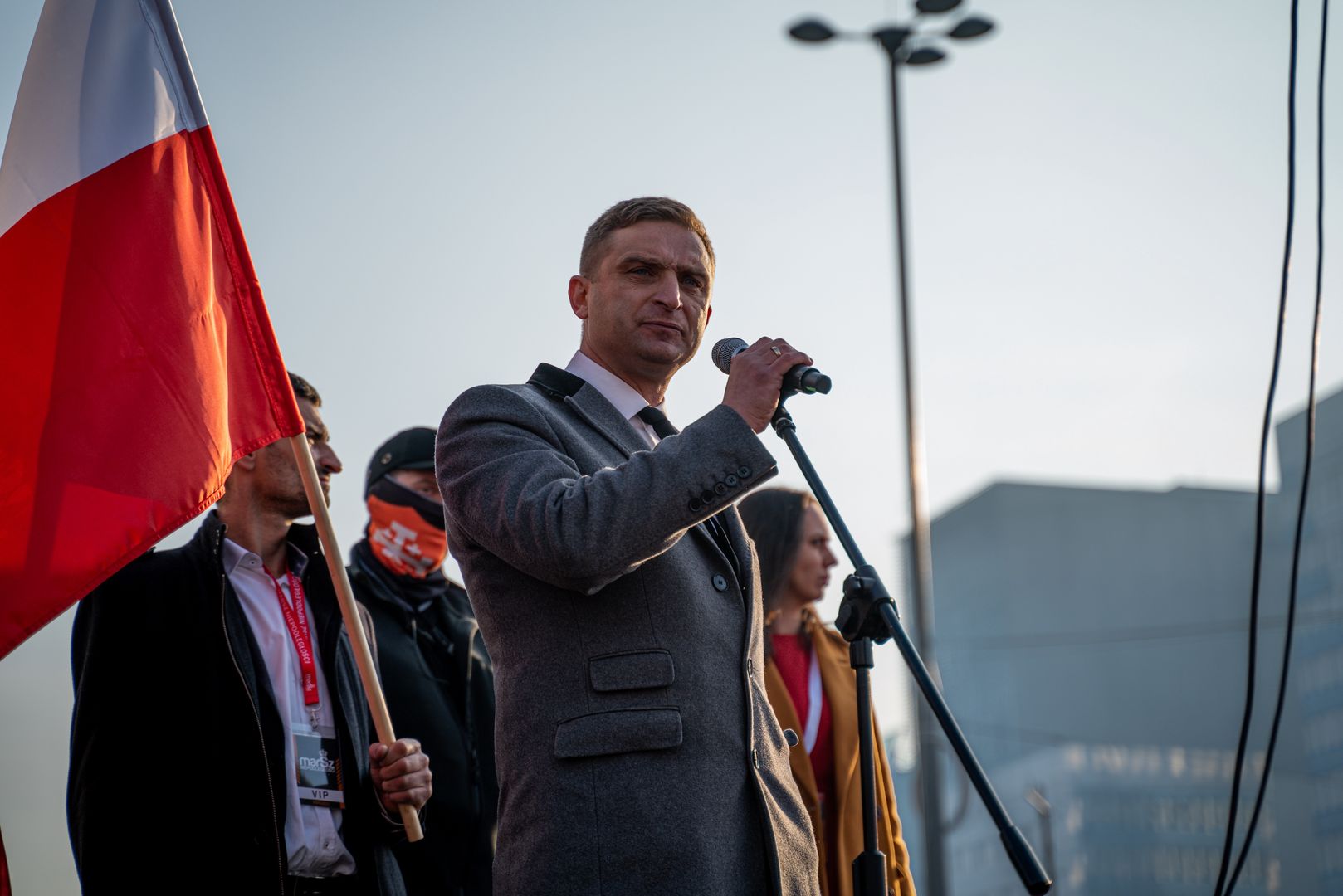 Robert Bąkiewicz na Marszu Niepodległości 2021 r.