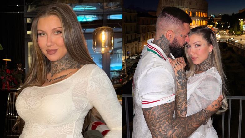 Daniel Majewski całuje wyraźnie zaokrąglony brzuch ciążowy Deynn