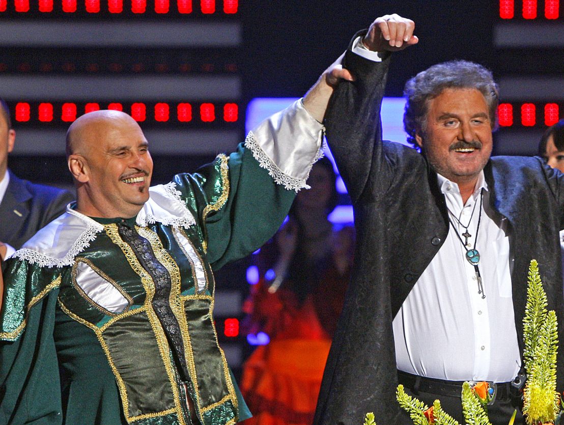 Marian Lichtman i Krzysztof Krawczyk w 2008 r.
