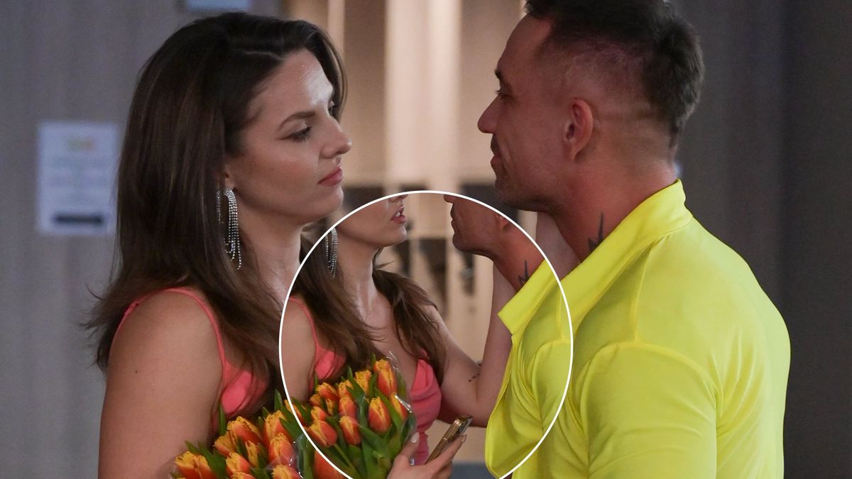 Aleks Mackiewicz obejmuje się z narzeczoną (fot. paparazzi)